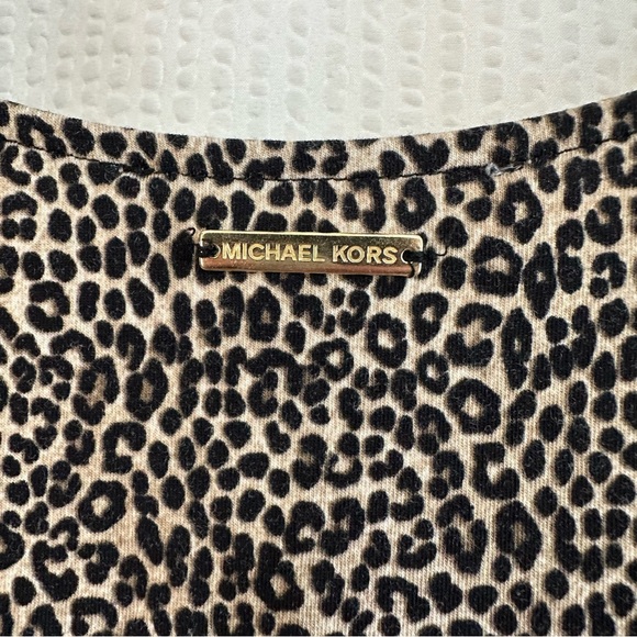 Michael Kors Women’s Leopard Print Black Tan Cold Shoulder Dress Size: Small - Picture 9 of 10